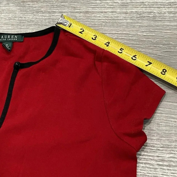 Lauren Ralph Lauren Sheath Midi Dress Women's Medium Red - Picture 12 of 13